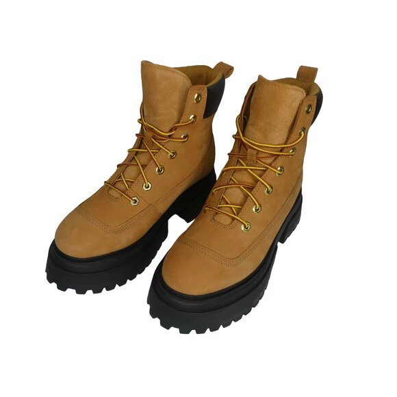 AUTHENTIC Timberland Leather Sky Wheat Nubuck 6in Lace Up Platform Boots - Picture 2 of 9